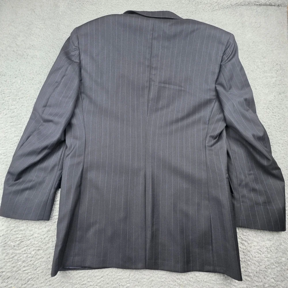 Jos. A. Bank Blazer Mens 42 RG Charcoal Grey Pinstripe Wool Signature Gordon